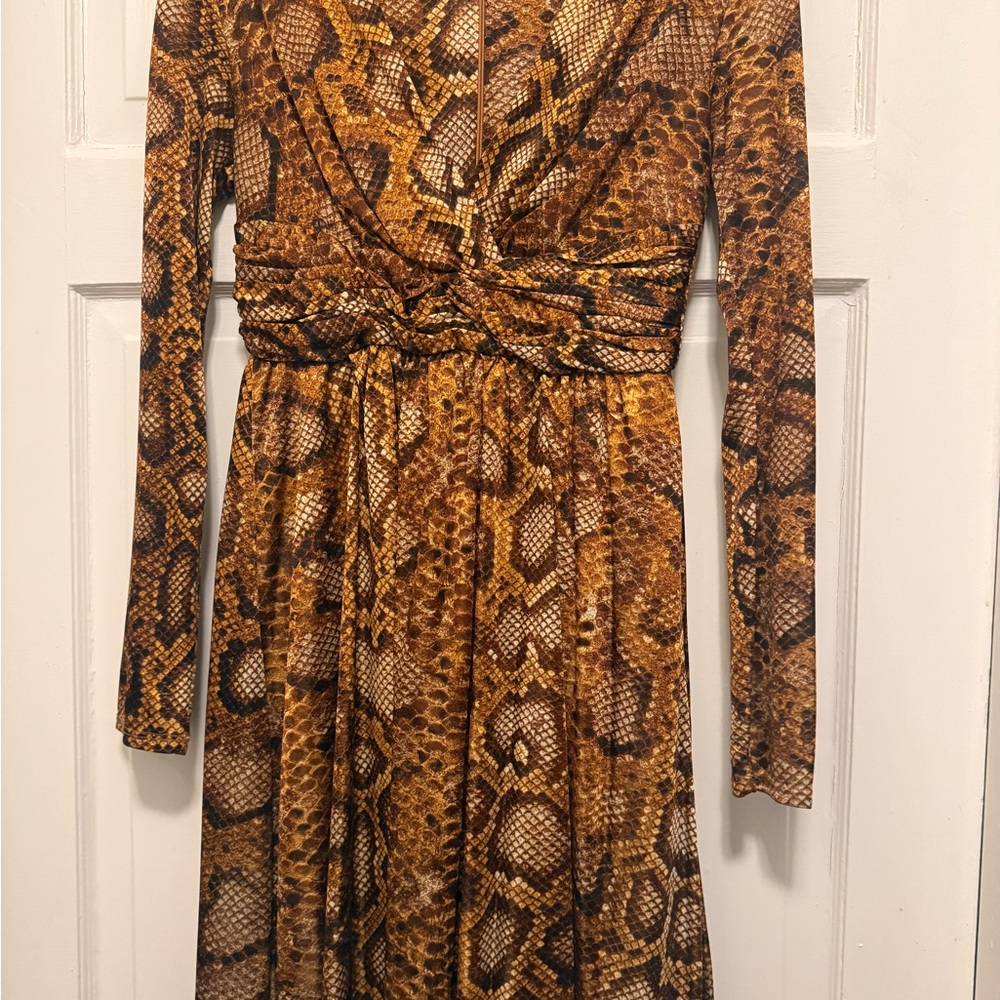 Altuzarra Target Colab Brown and Tan Snake-Print Dress